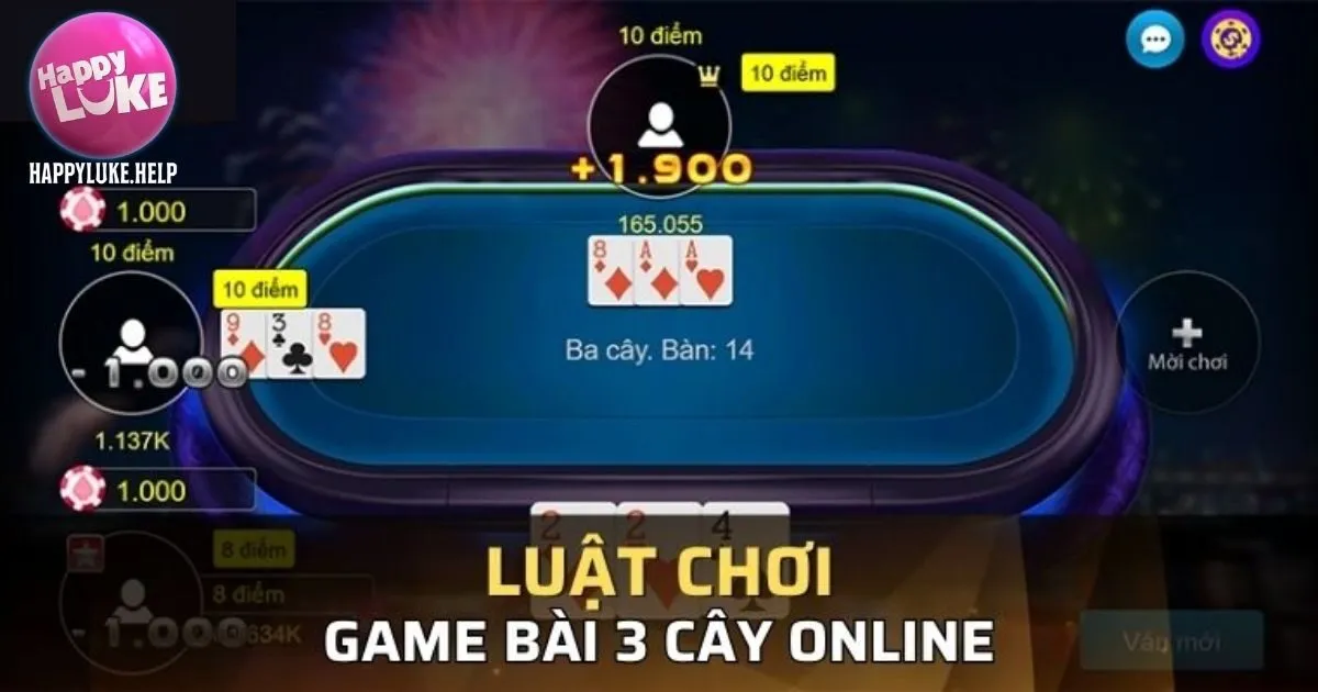 Các kiểu chơi game bài 3 cây Happyluke